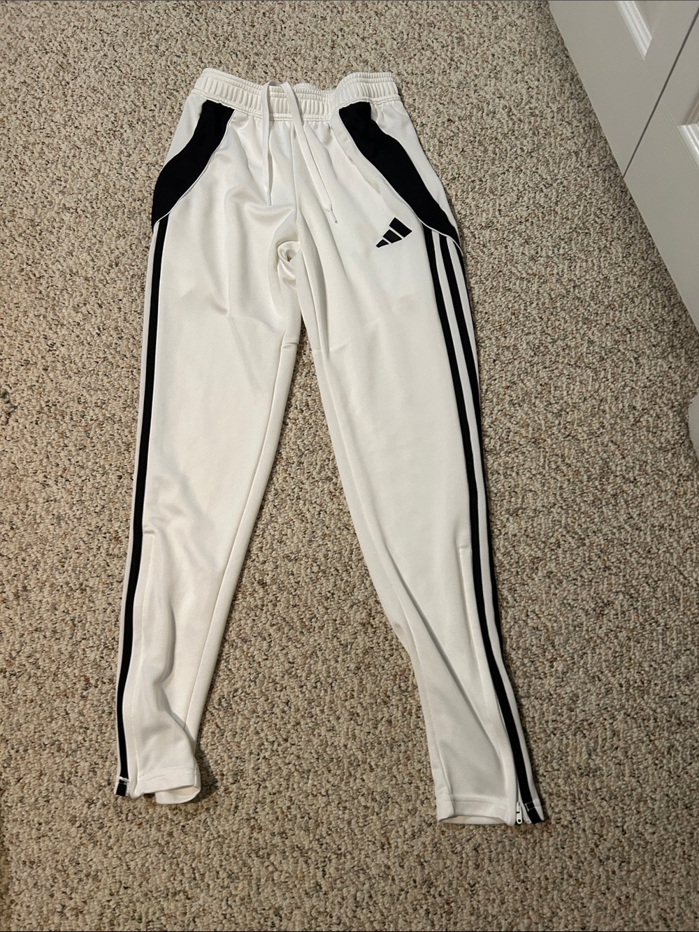 Adidas White & Black  Track Joggers Adult XS or Youth XL
